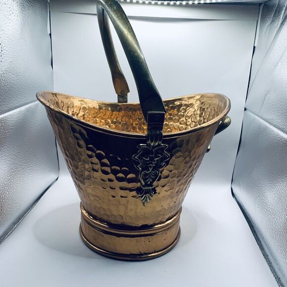 Copper Brass Combo Vintage Helmet Coal Scuttle